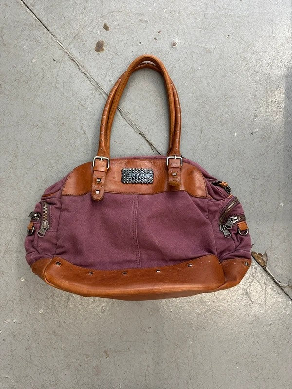 Vintage Purple 2010s Diesel Studded Shoulder Bag