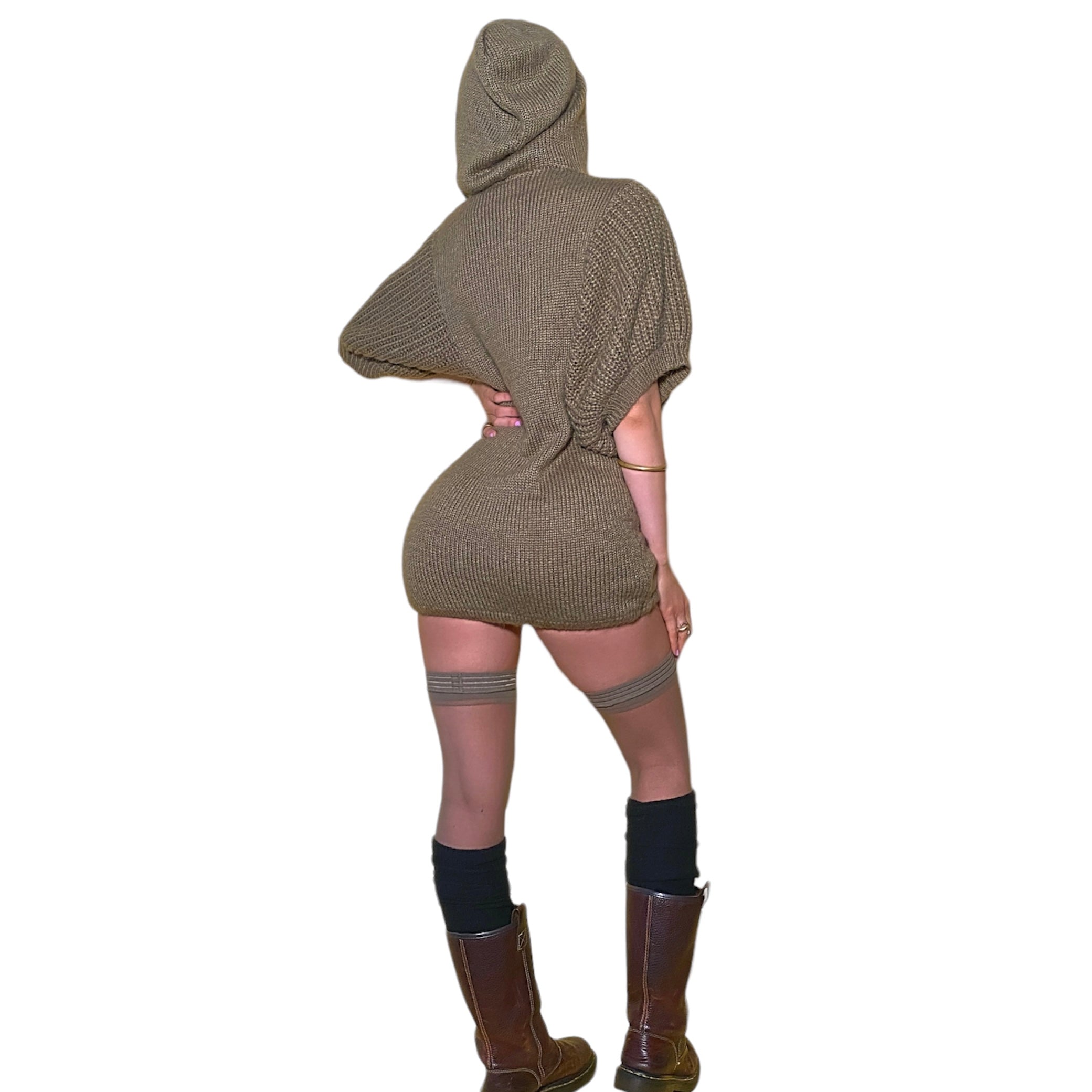 Y2k Hooded Sweater Dress (S)