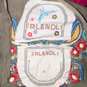 Butterfly & Floral Embroidered Bell Sleeve Top (M)