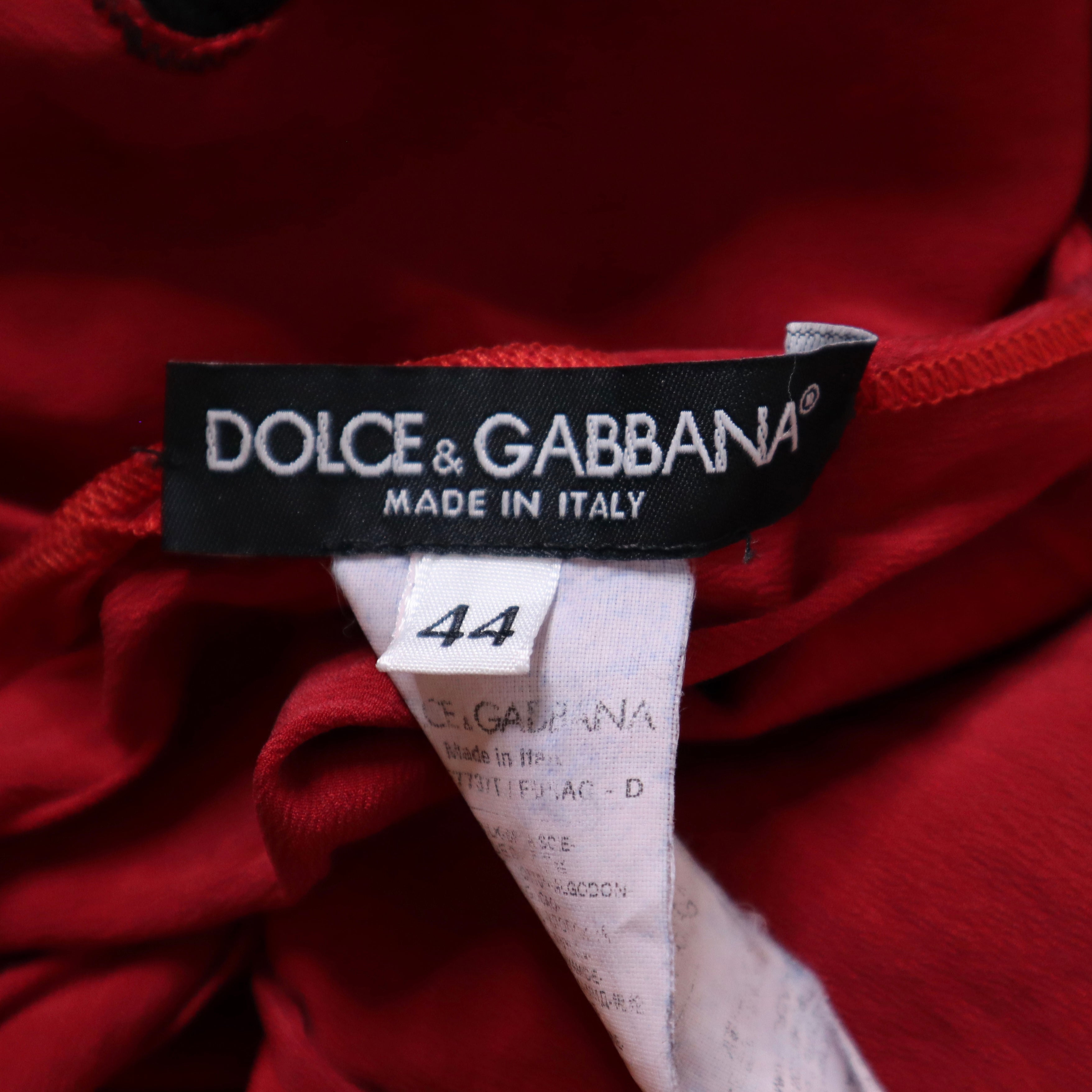 DOLCE & GABBANA Red Silk Tank Top (M)