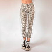 Calvin Klein 90s Leopard Print Jeans (XS)