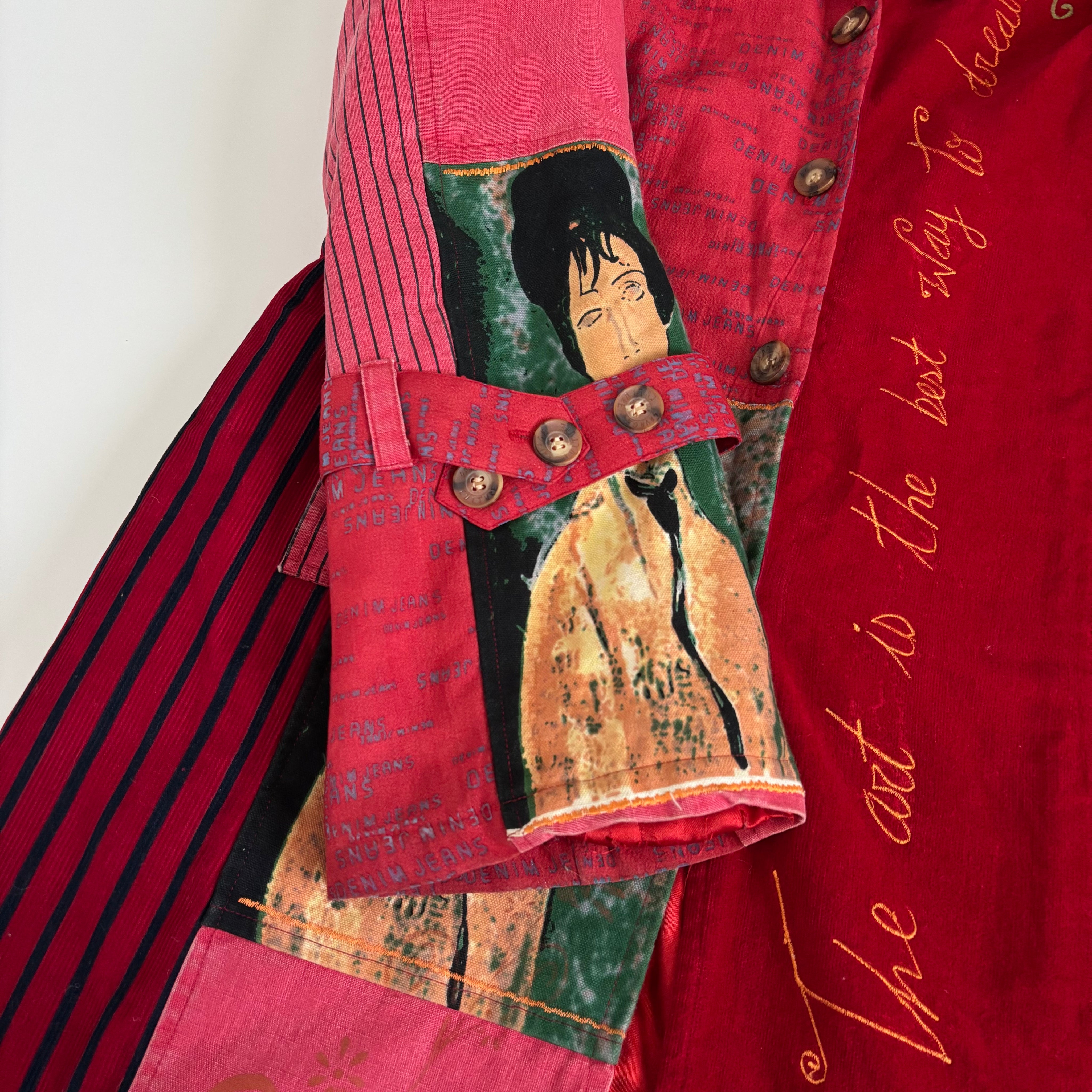 Euro Art Graphic Patchwork Trenchcoat (M)