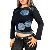 90s Custo Barcelona Futuristic Graphic Top (S)