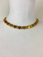 Vintage 1970s Heart ❤️ Gold tone choker