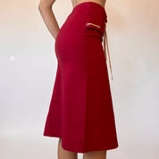 Y2K Cherry Lace Up Midi Skirt (XS/S)