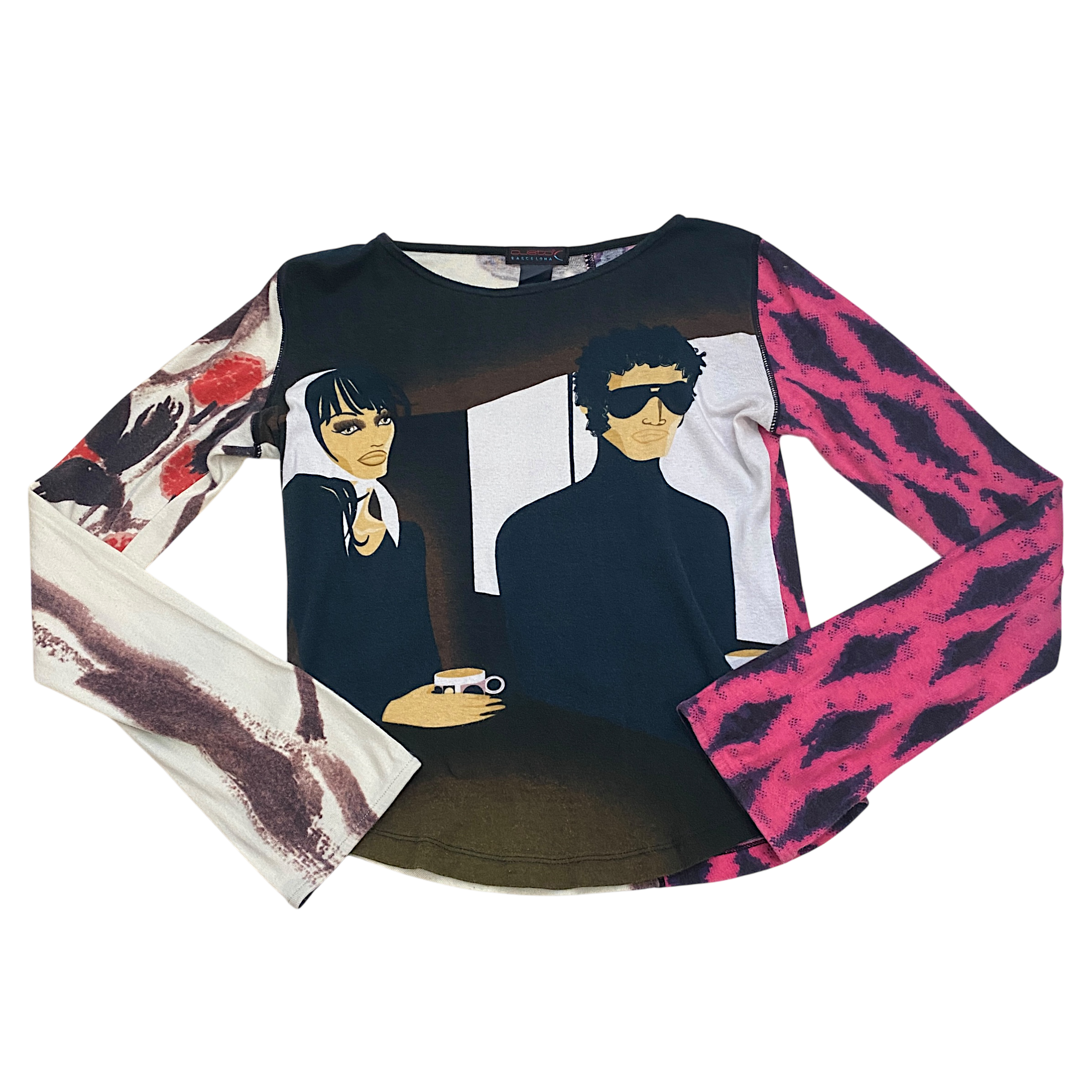 Vintage Custo Barcelona Graphic Print Longsleeve (S)
