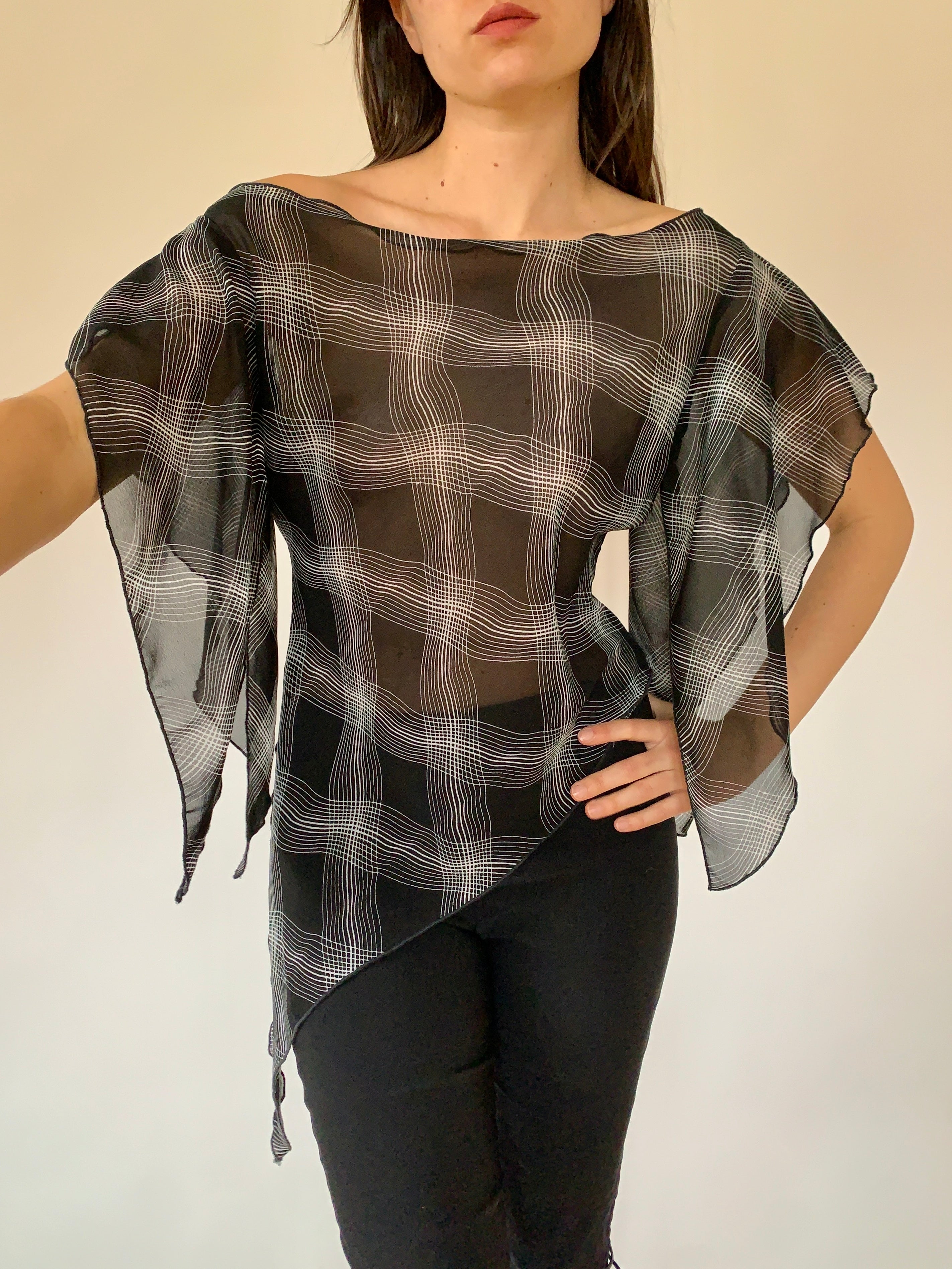 Y2K Flowy Blouse - Medium