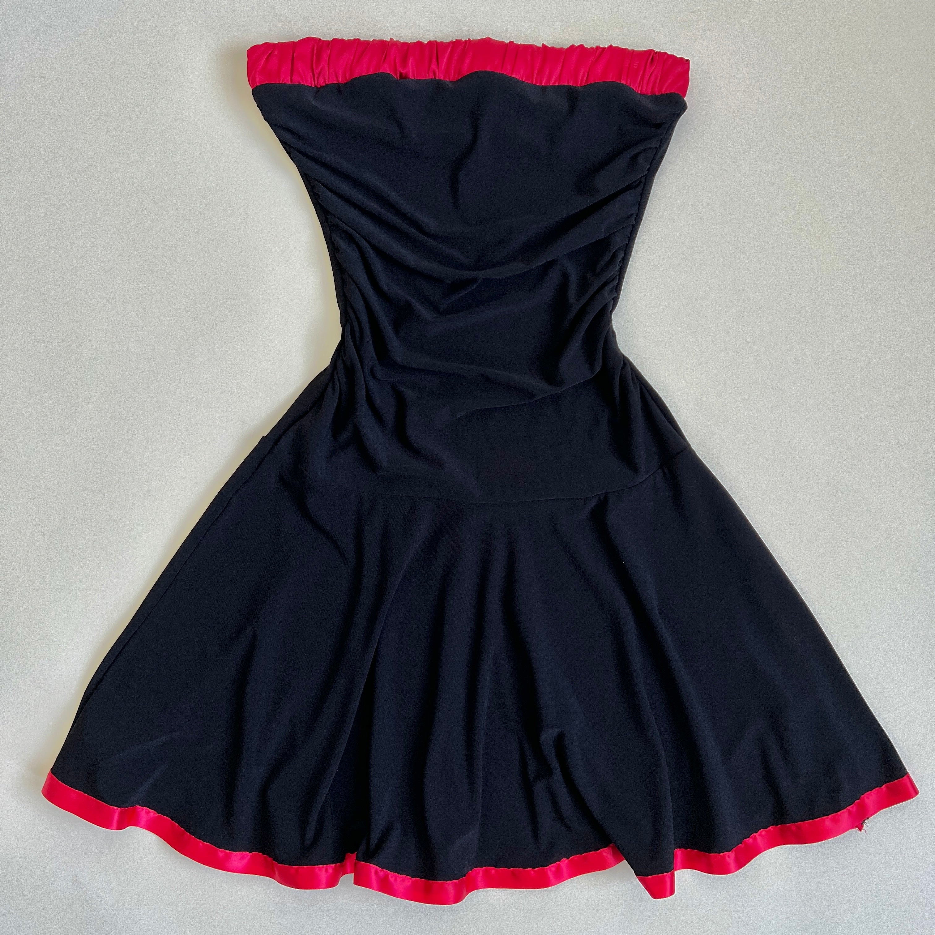 Vintage 90s black & red mini tube dress - xs/s