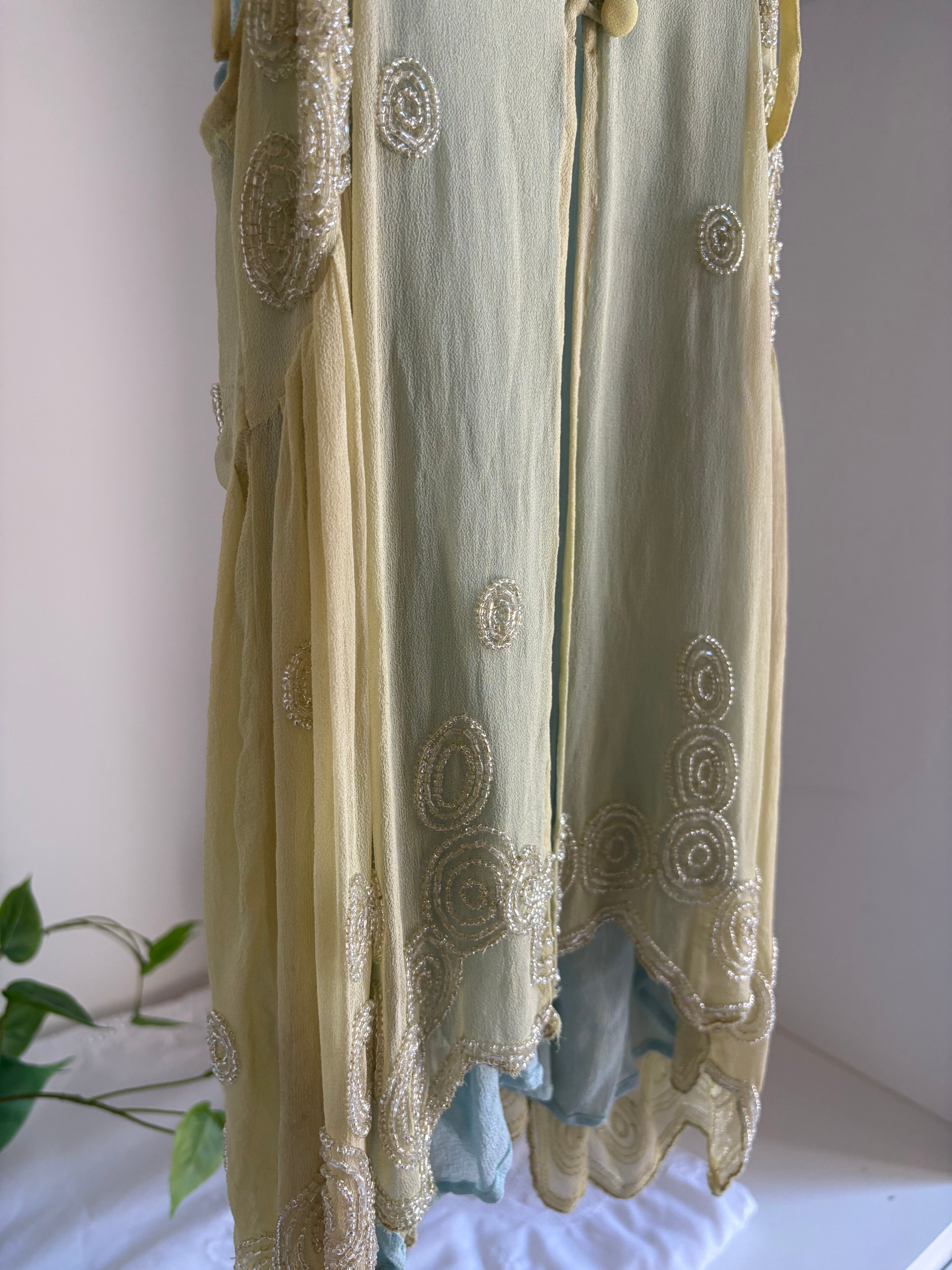 Silk Beaded Layered Tank Top (XS)