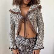 Vintage Tie-Front Knit Cardigan (S)