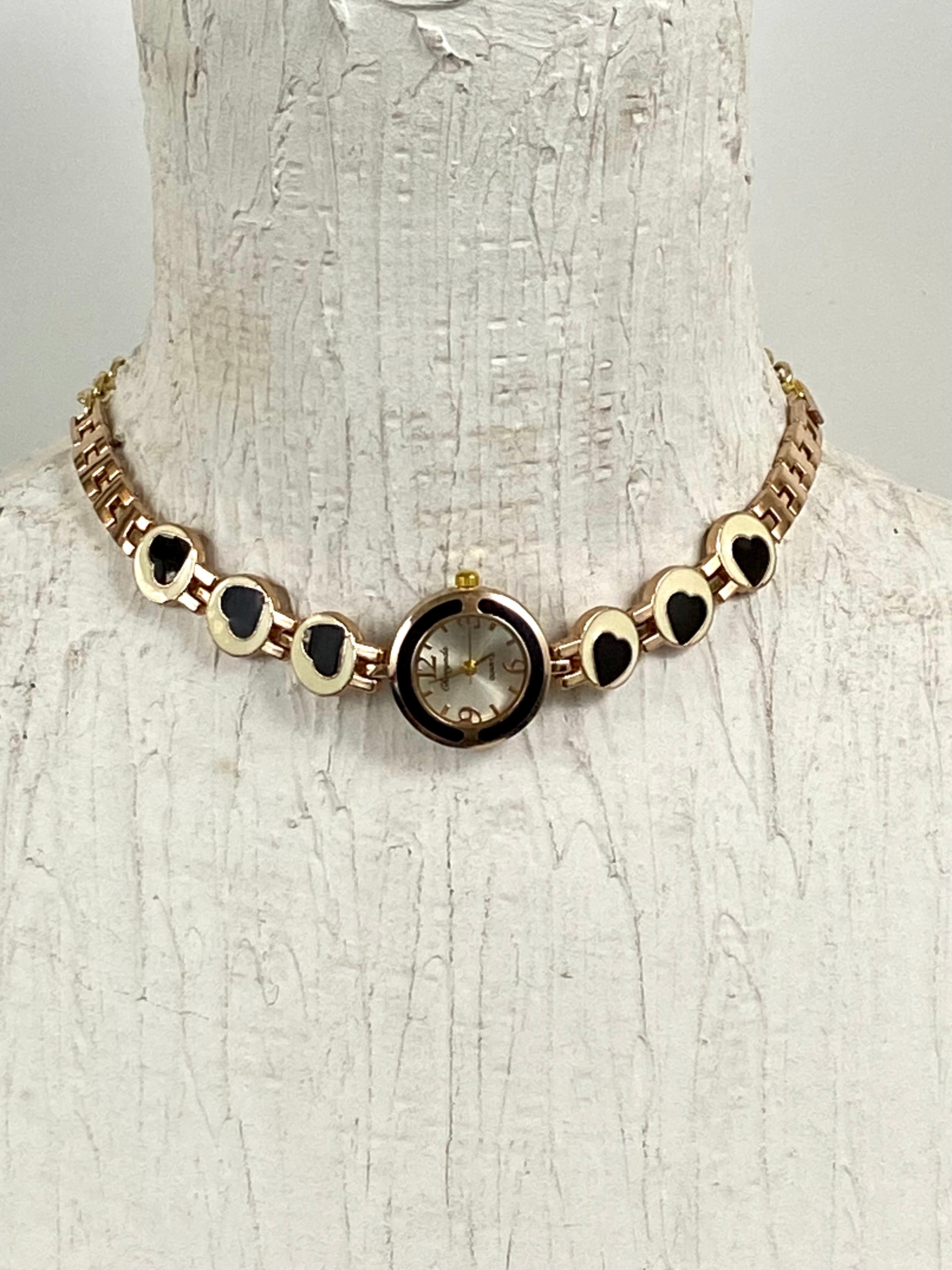 ❤️ heart watch choker