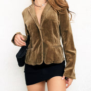 Velvety Olive Blazer (S/M)