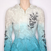 Y2K ED HARDY Graphic Zip Up Hoodie (M)