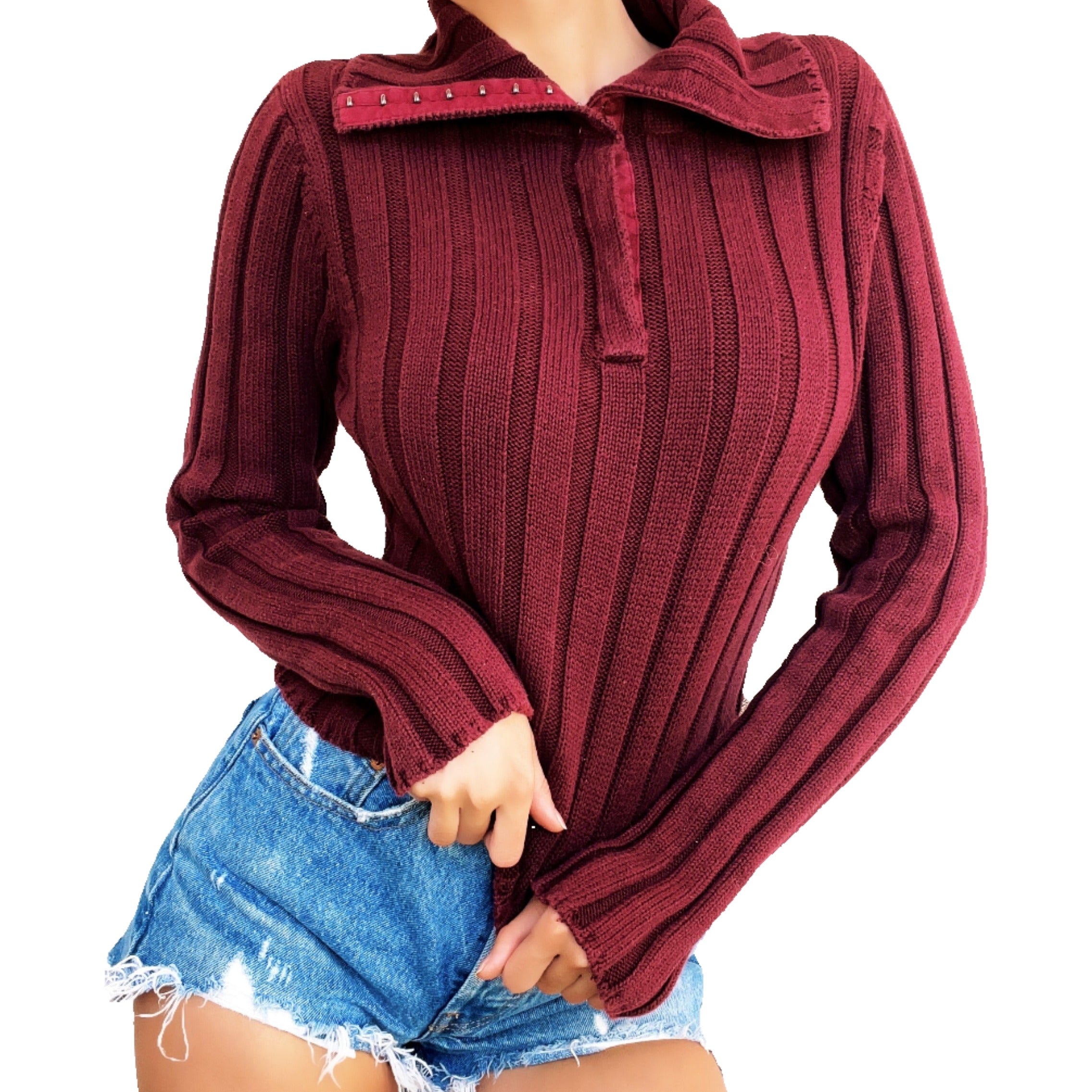 Vintage Burgundy Guess Sweater (M)