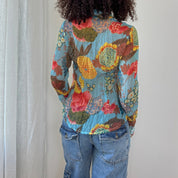 Vintage French Ruffle Mesh Blouse (S)