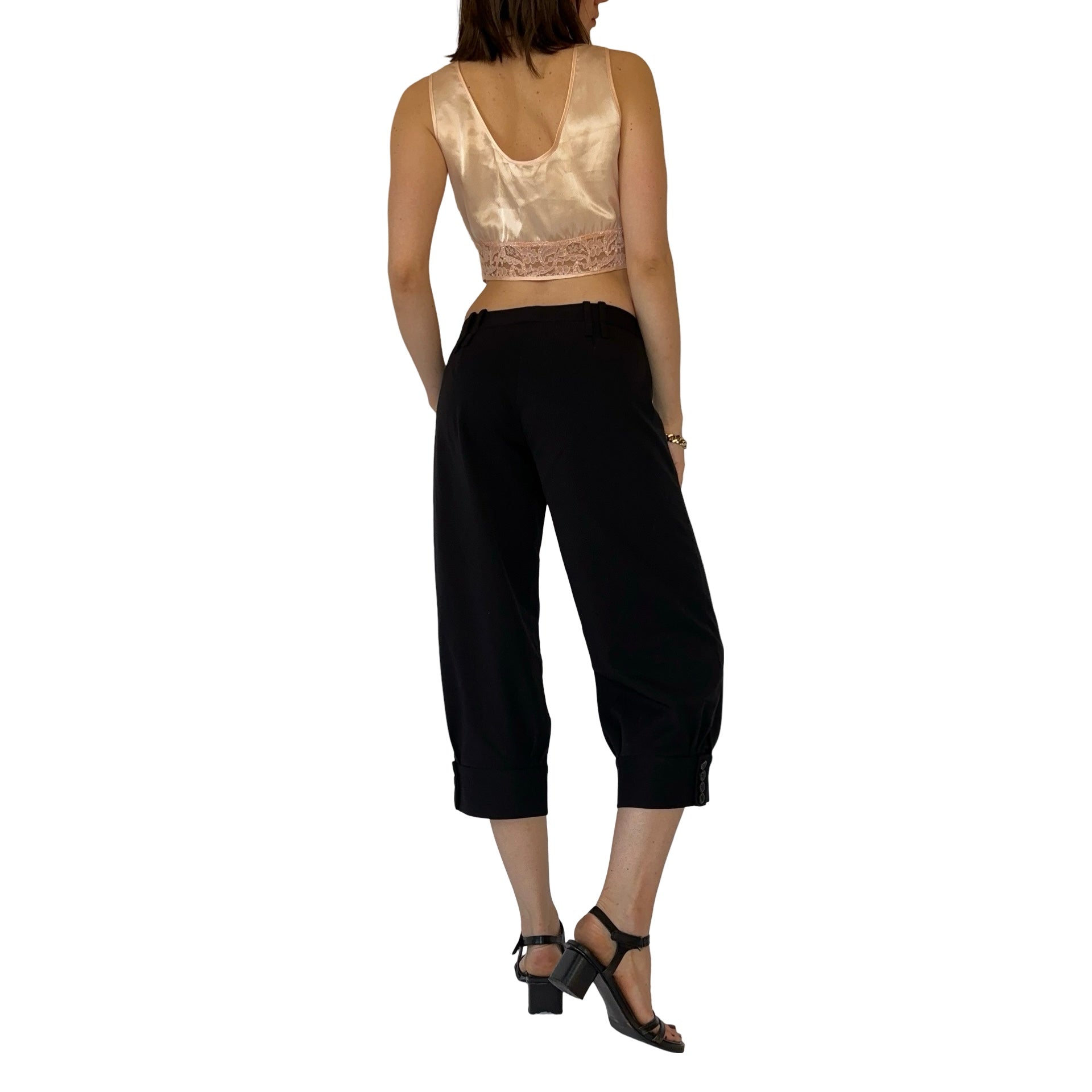 2000s Noir Trouser Capris (XS)