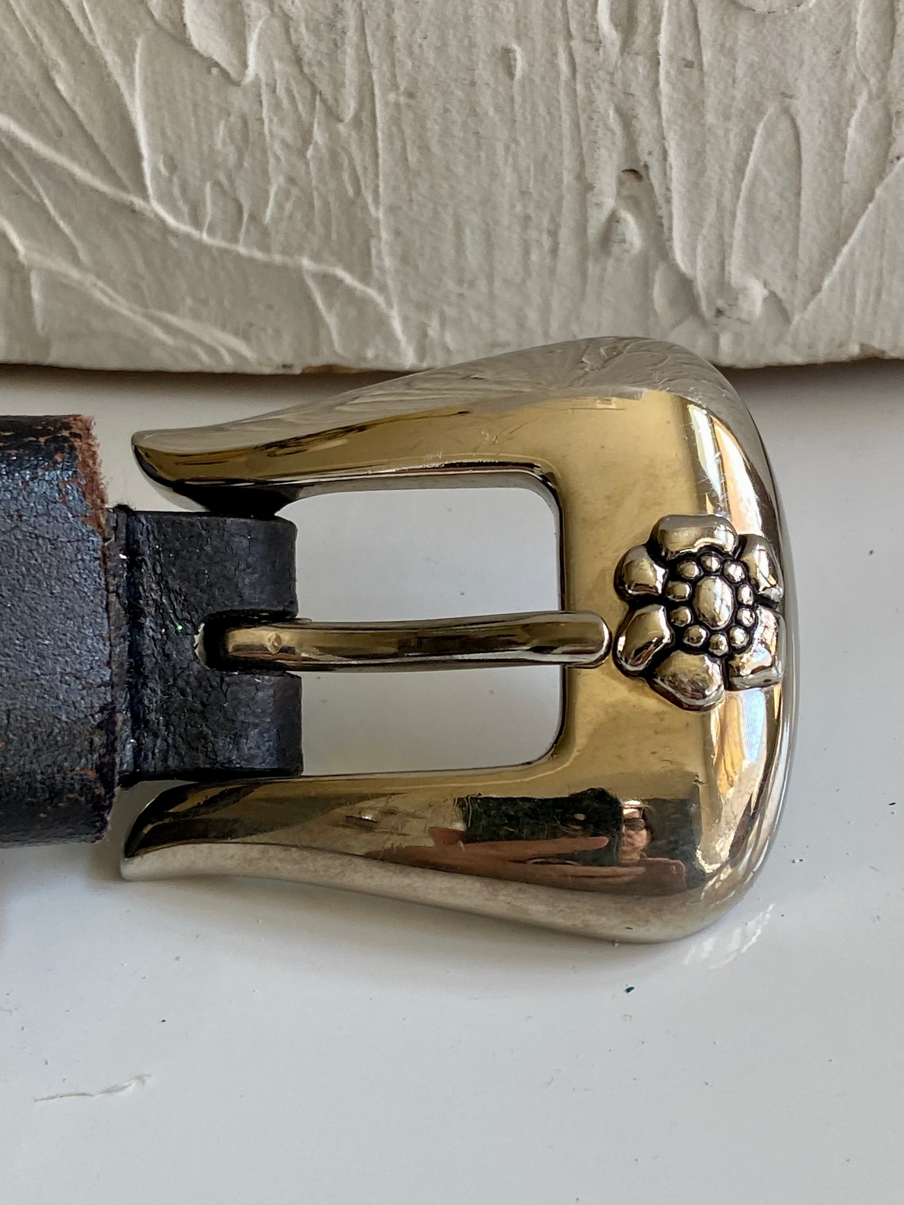 Black leather belt