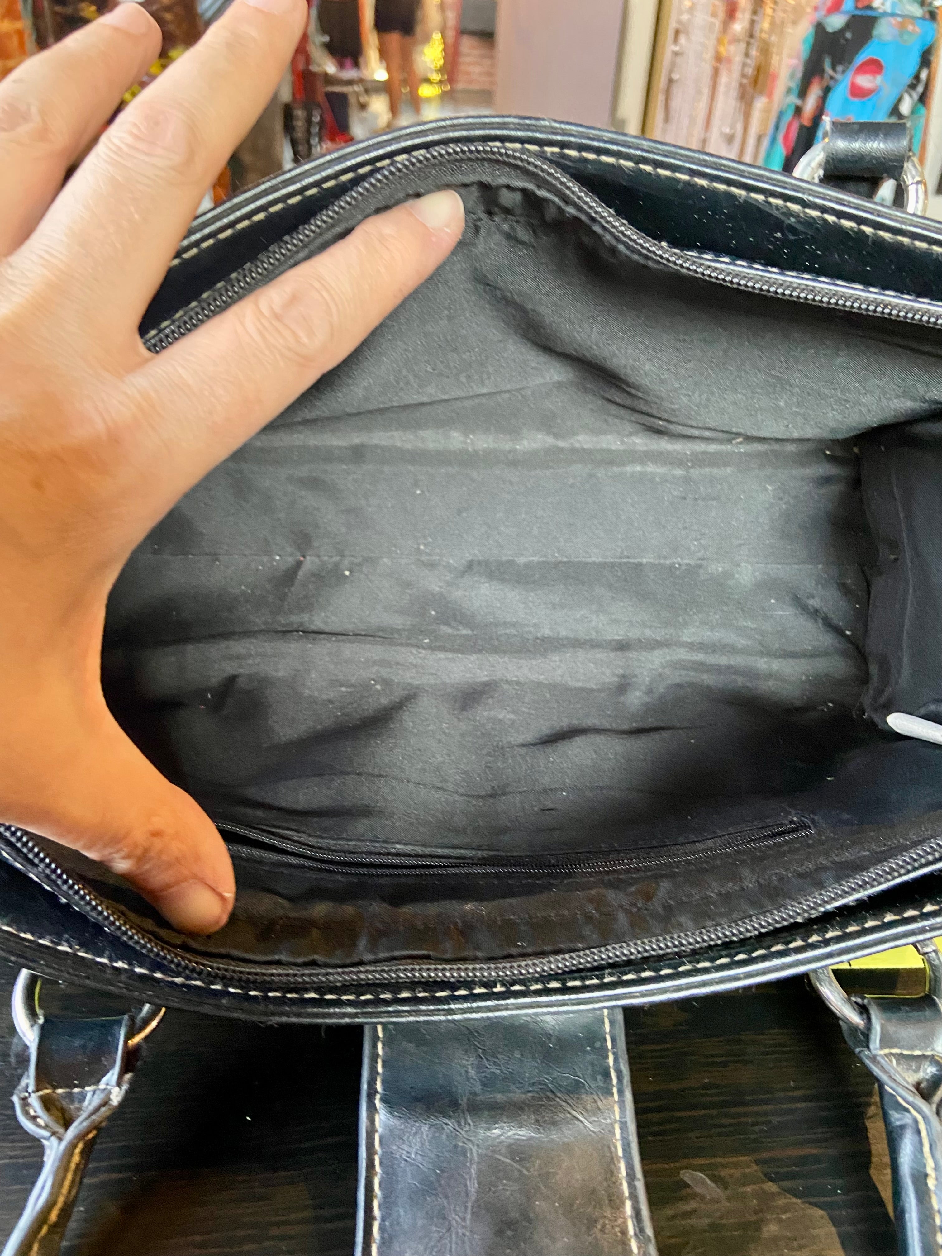 Black Leather Shoulder Bag
