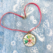 Porcelain Floral Pendant Necklace