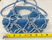 Denim Frayed Mini Bag