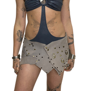 Vintage Leather Studded Belt Skirt (S-L)