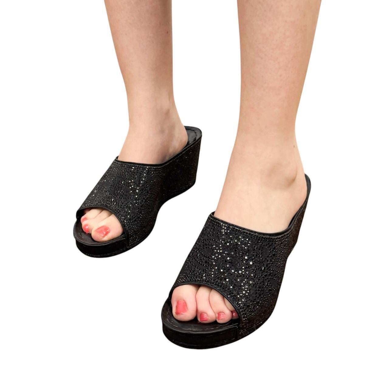 2000s Rhinestone Bling Platform Wedges (8)