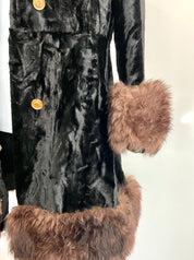 Vintage Black furry Coat (L)