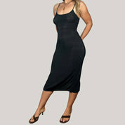 90s Bodycon Midi Slip Dress (S)