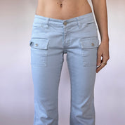 Y2K Baby Blue Low Rise Flares (XS/S)