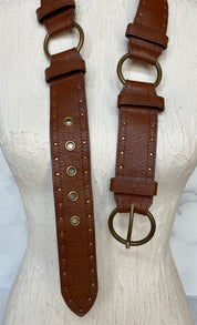 Leather brown waist belt