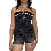 Vintage Polka Dot Corset Top (XS-M)