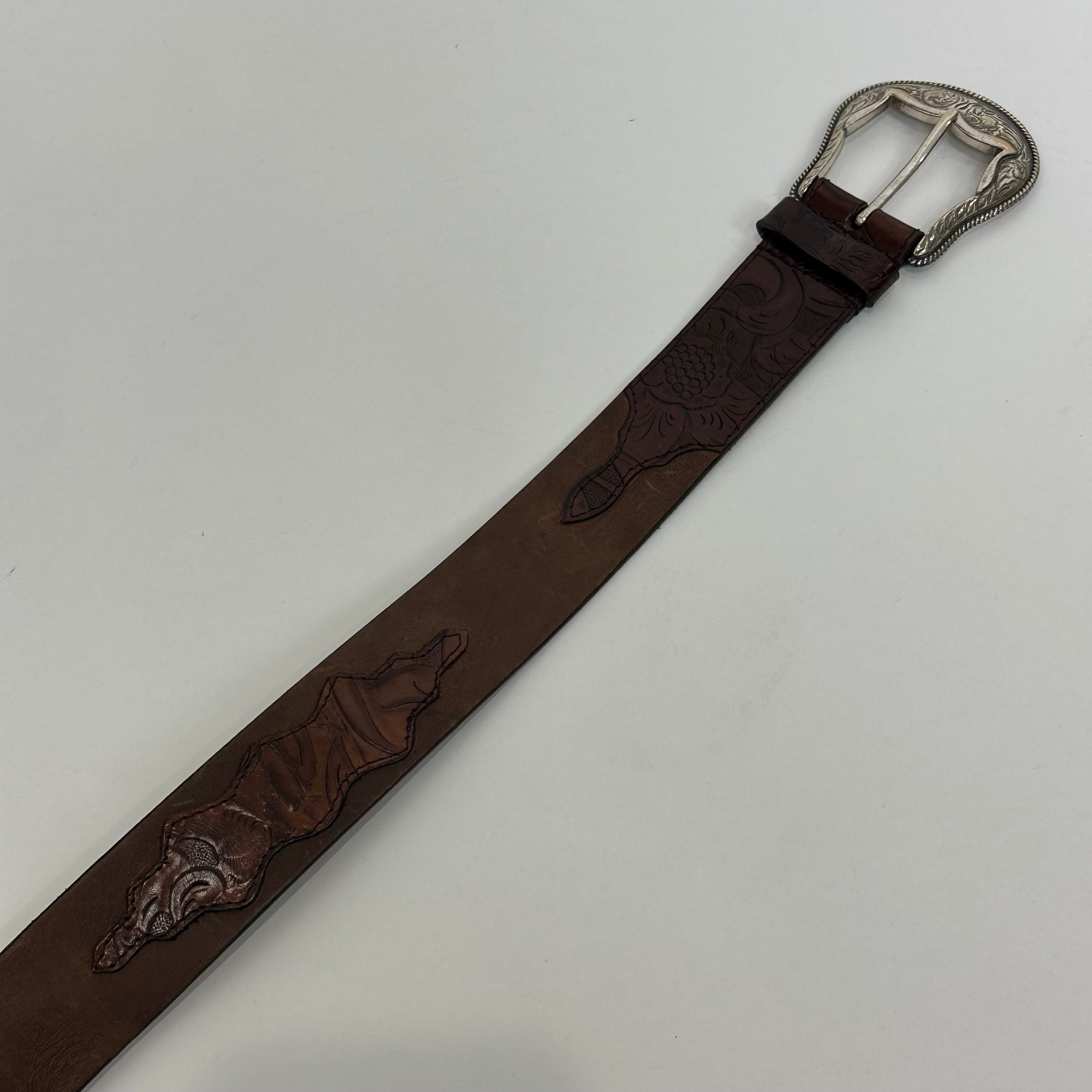 Vintage Leather Western Belt (xs/s)