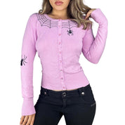 Pastel Pink Spiderweb Cardigan (L)