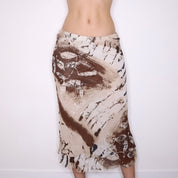 Y2K Italian Abstract Print Midi Skirt (S/M)