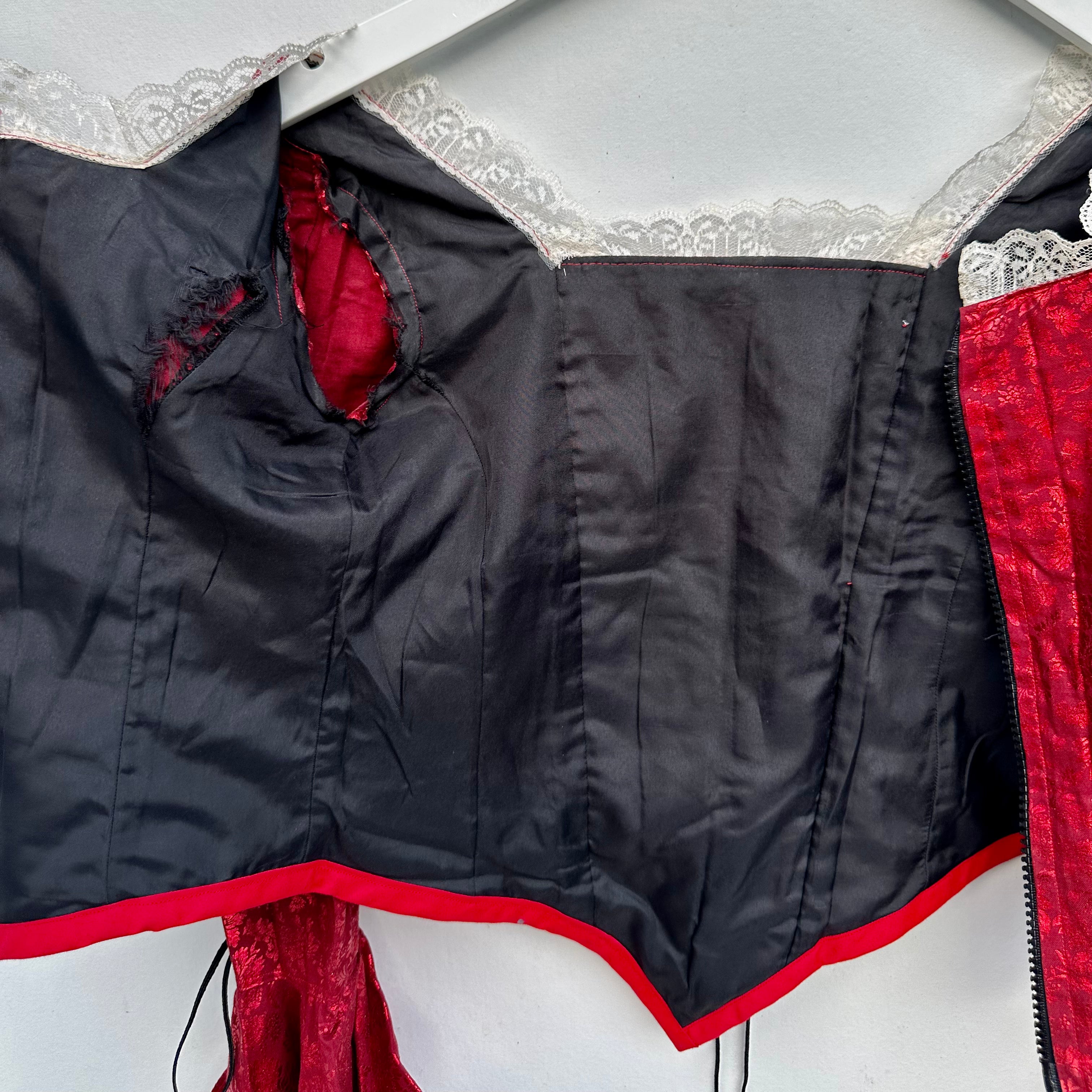 Vampy Brocade Handmade Corset Top (XS)