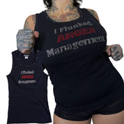 Y2K rhinestone slogan ribbed tank (M-XL)