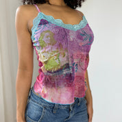 Vintage Graphic Micro Mesh Cami (S)