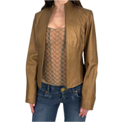 Bronze Leather Fitted Jacket (S/M)