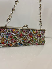 Beaded evening bag multi color