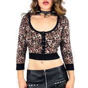 Jane Norman Leopard Cropped Cardigan (M)