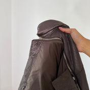 Euro vintage metallic taupe brown fitted jacket with high collar