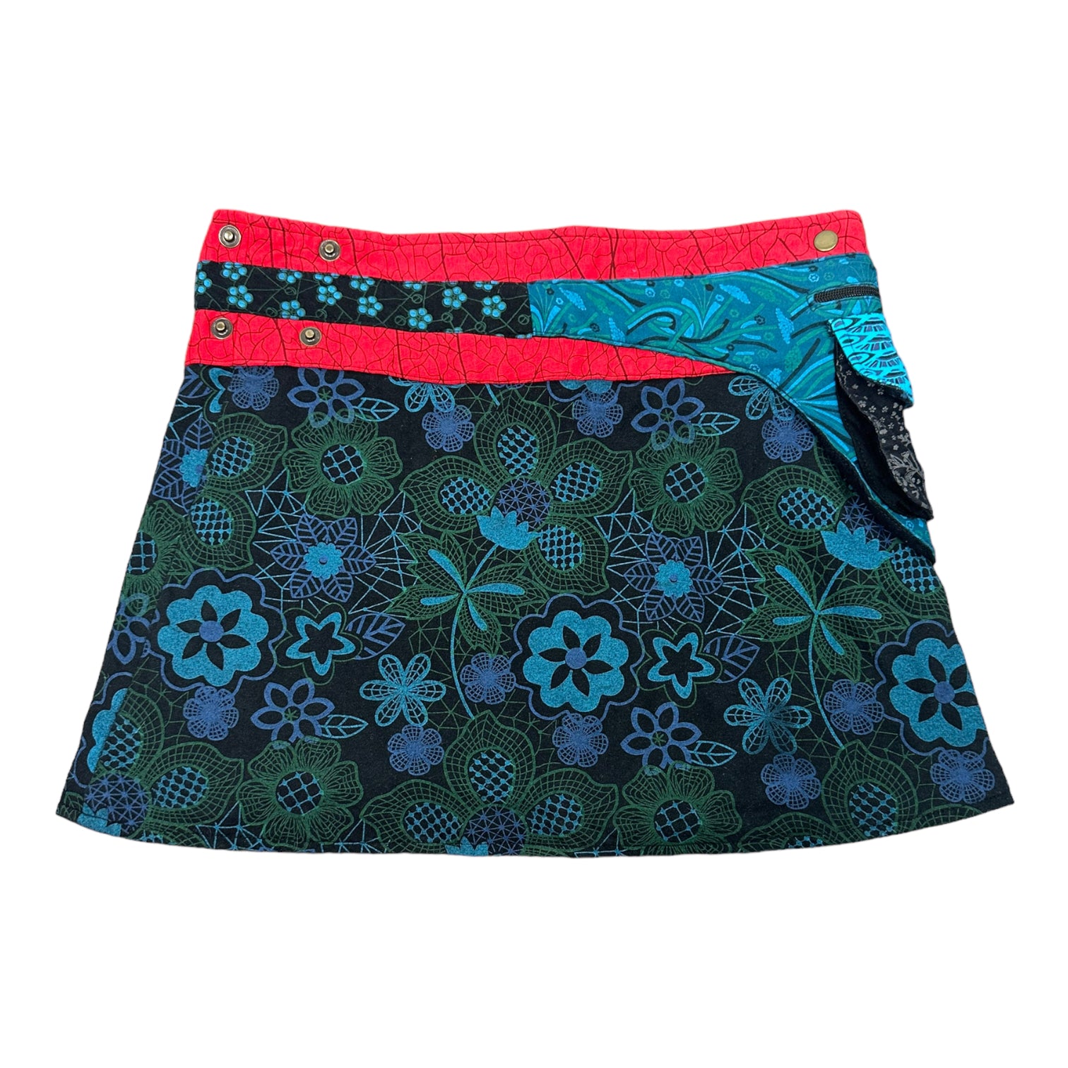 Allover Print Wrap Skirt (One Size)