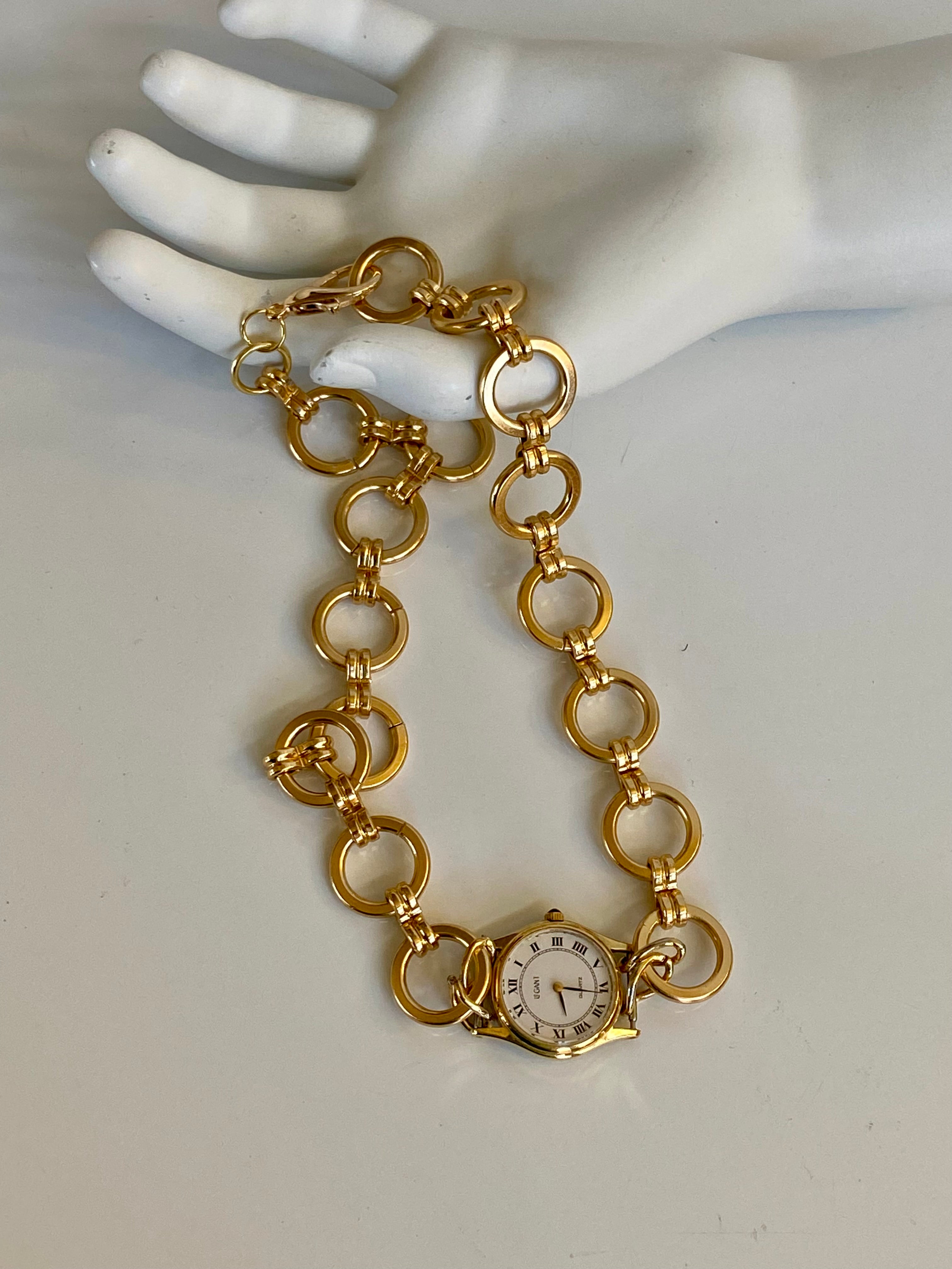 Gold watch choker