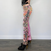 Satin Jacquard Printed Flares (XS)