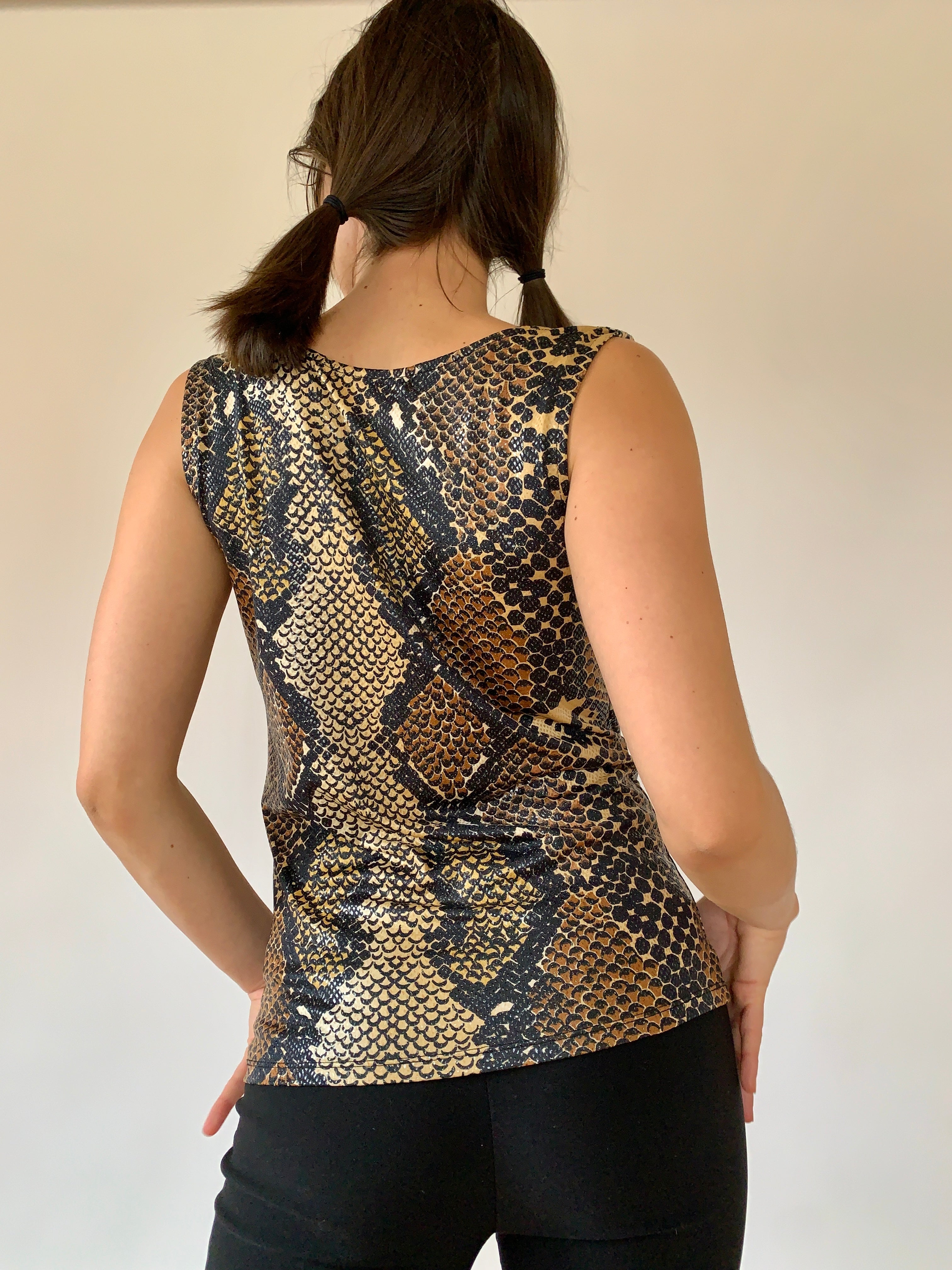 Snakeskin Cowl Neck Tank (S/M)