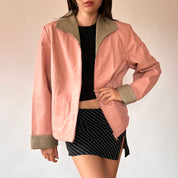 Pink Genuine Leather Jacket (L)