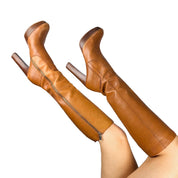 Michael Kors Caramel Leather Knee High Boots (9)