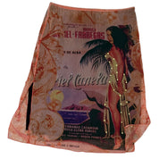Rare Y2K Just in time mesh movie artwork graphic midi skirt (S/M)
