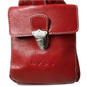 Vintage Red Leather Oversized Shoulder Bag