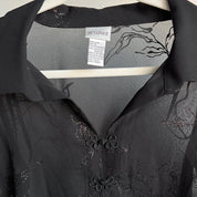 Y2K sheer glitter witchy button up - XL
